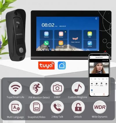 TUYA SMART VİDEO INTERKOM 4 Telli WiFi Video Qapı Telefonu Model: JDA5