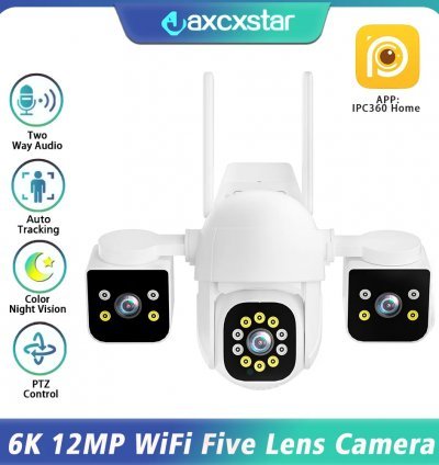 IPC360 3 Lens 3 Ekran WiFi Çöl IP Kamera Avtomatik İzləmə PTZ Video Kamera
