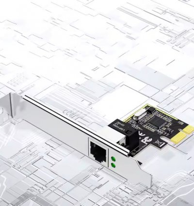 Server üçün DTECH PCI-E RJ45 Tək Port Gigabit Ethernet Simli Şəbəkə Adapter Kartı